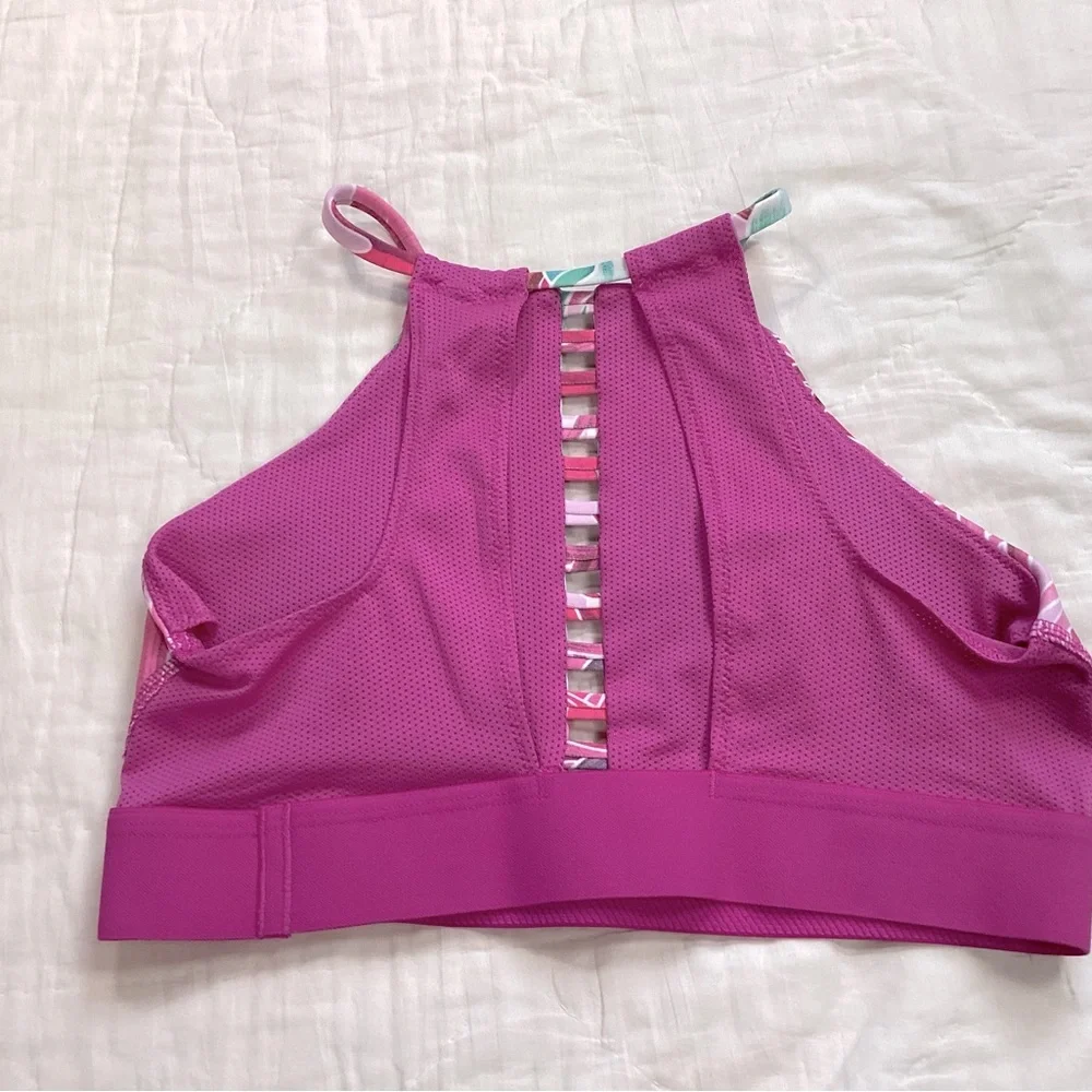 Nike Hawaiian Tropical Floral Ladder High Neck Sports Bra Small‎